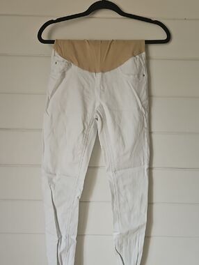 Indigo Blue White Maternity Skinny Jeans (S)